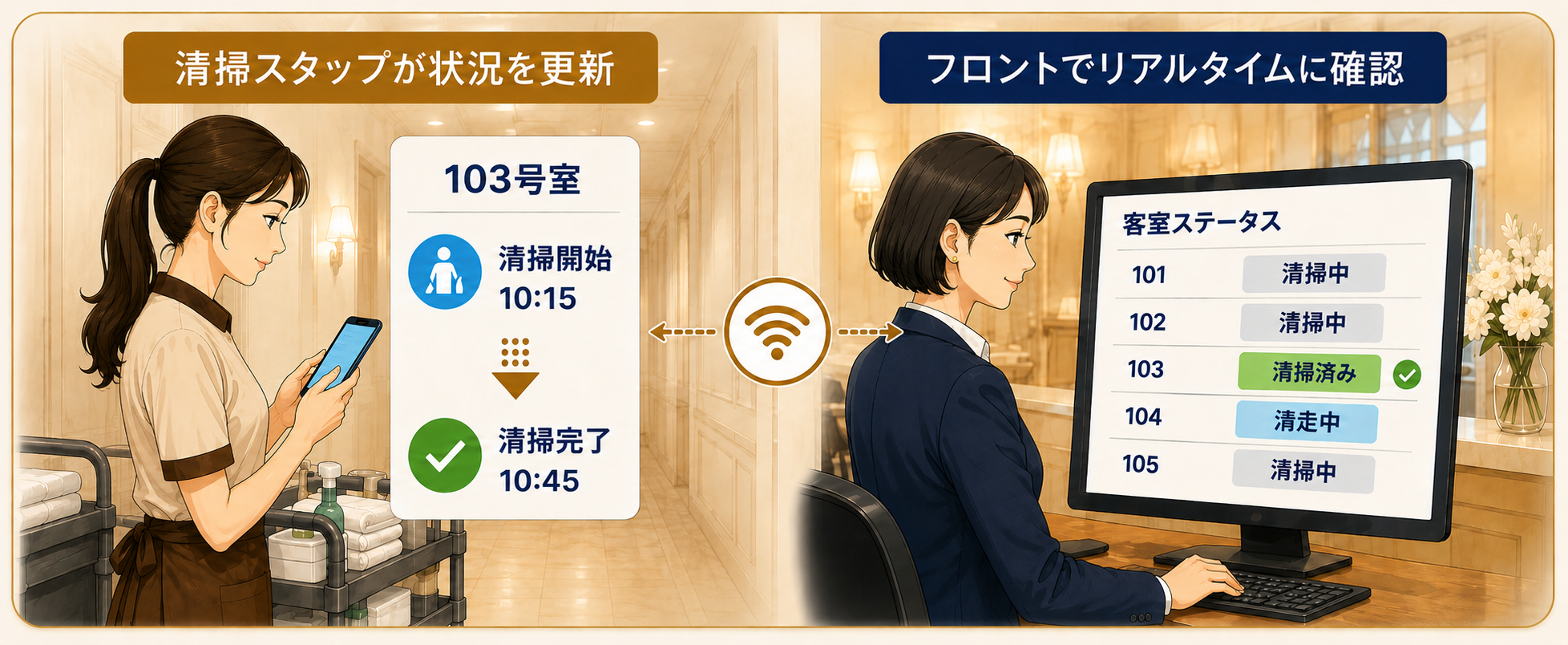 チェックアウト情報共有の説明画像