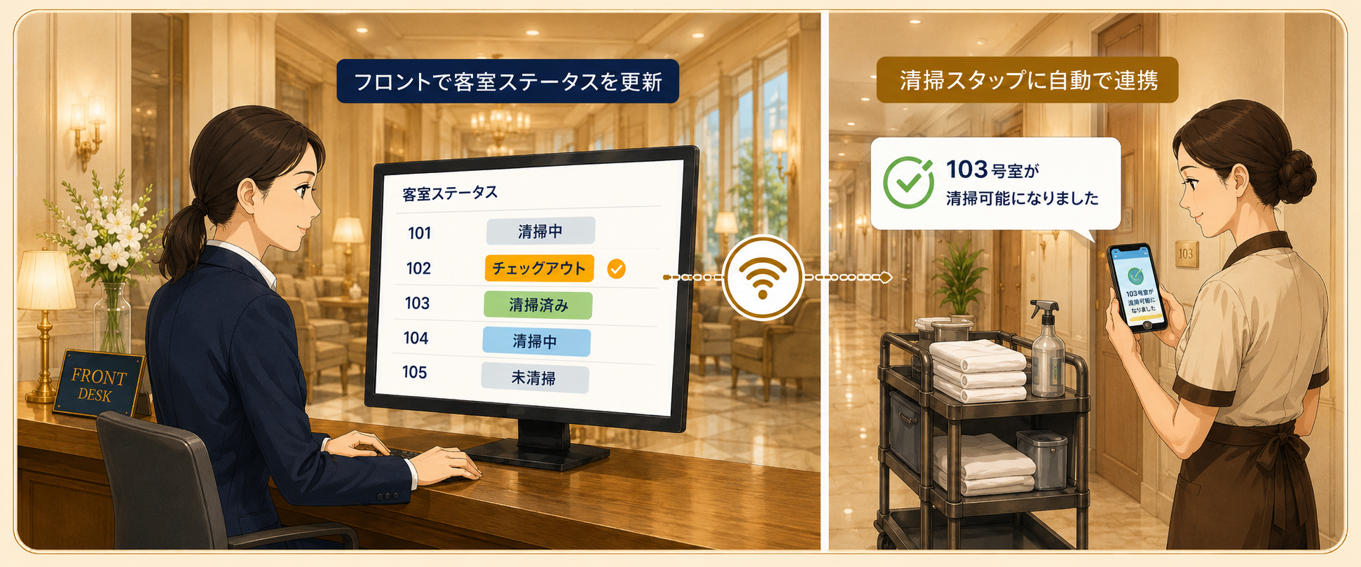 チェックと報告を一元管理する説明画像